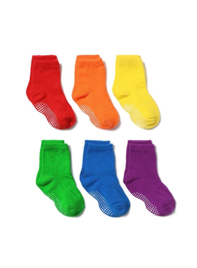 Children's Floor Socks Baby Non-Slip Socks 6 Pairs - Image 1