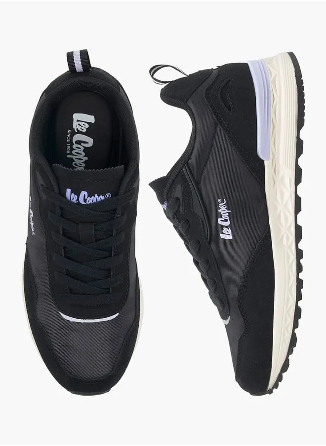 لي كوبر Women's Panelled Sneakers with Lace-Up Closure