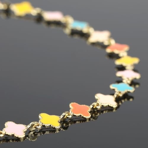 YOUBEIYEE 3 Meters Multicolored Enamel Jewelry Making Chains Oil Drip Four Leaf Clover Chains for Jewelry Making - Image 5