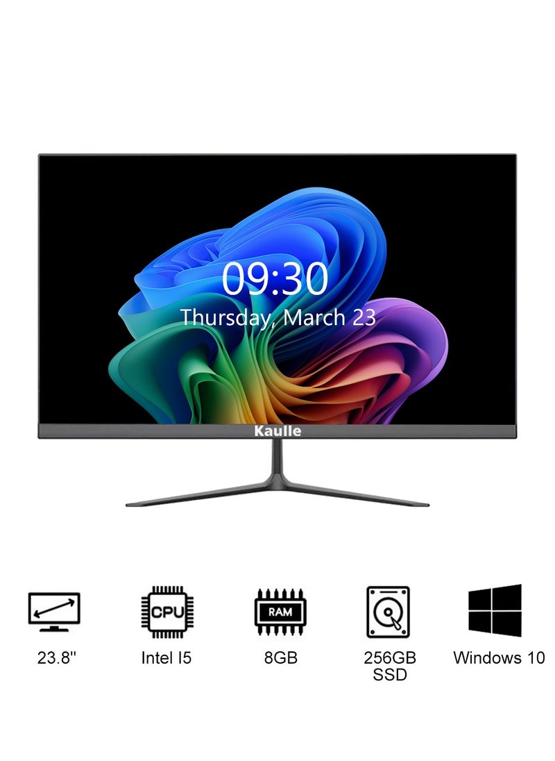 Kaulle - Desktop Computer All In One Pc 23.8 Inch All In One Desktop,Intel Core I5 3320M Processor,8 GB Ram,256 GB Ssd,Bluetooth 4.2 And Windows 10 All In One Desktop Computer With Keyboard And Mouse Black A238H - Image 1