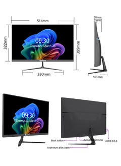 Kaulle Desktop Computer All In One Pc 23.8 Inch All In One Desktop,Intel Core I5 3320M Processor,8 GB Ram,256 GB Ssd,Bluetooth 4.2 And Windows 10 All In One Desktop Computer With Keyboard And Mouse Black A238H  - Image 4