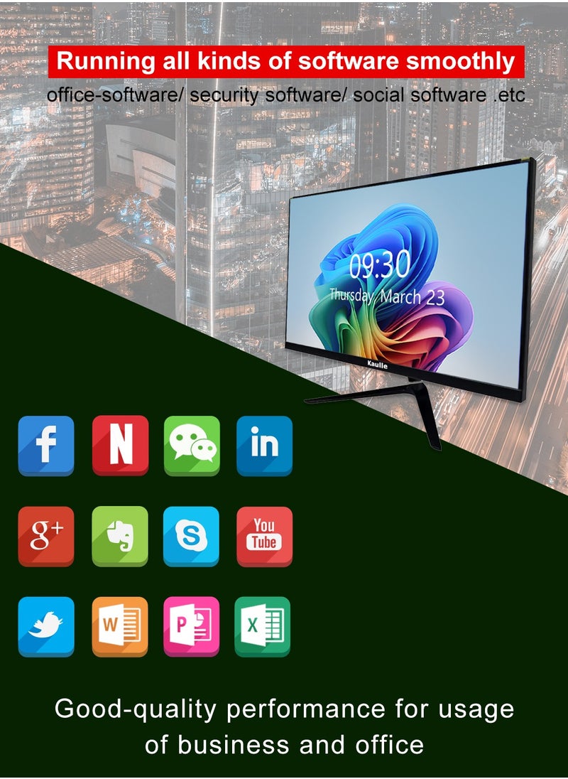 Kaulle - Desktop Computer All In One Pc 23.8 Inch All In One Desktop,Intel Core I5 3320M Processor,8 GB Ram,256 GB Ssd,Bluetooth 4.2 And Windows 10 All In One Desktop Computer With Keyboard And Mouse Black A238H - Image 1