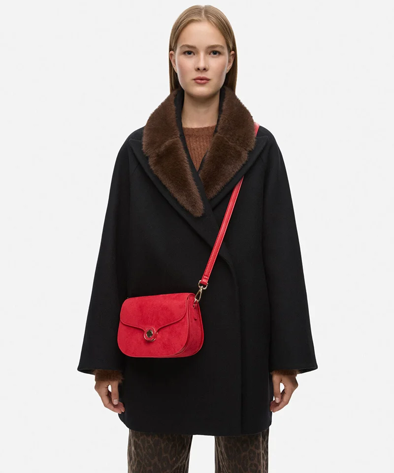 ابيكول Suede-Effect Flap Bag