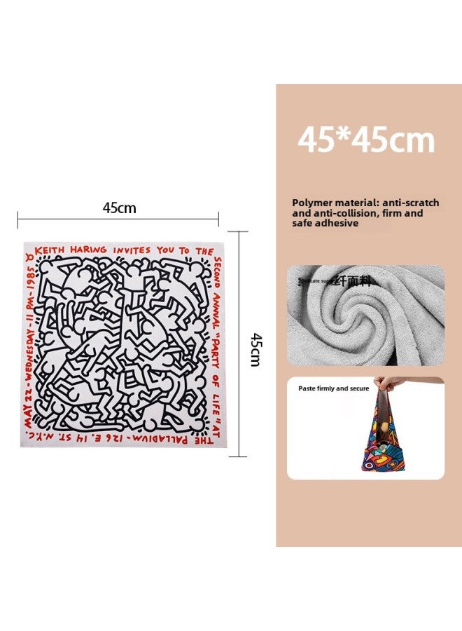 Hundred Patch Cloth Camera Liner Bag Magic Folding Cloth Micro Single SLR Lens Wrapping Cloth Bag Storage Protection Cosmetic Bag-Colour:Geometric Figure-Size:45cm*45cm (common Size For Cosmetic Bags)  - Image 1