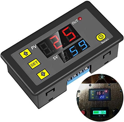 IS Timer Relay, Icstation DC 12V Time Delay Switch 10A Timer Switch Module Programmable Digital Time Cycle ON-Off Control 0-999s/min/h LED Display Time Relay Switch Module for Light Water Pump Engine - Image 1