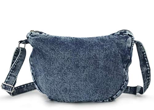 Hoxis Denim Indigo Hobo Cross Body Bag Womens Shoulder Bag (Indigo) - Image 5