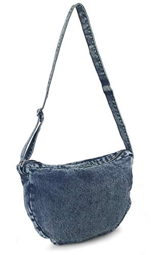 Hoxis Denim Indigo Hobo Cross Body Bag Womens Shoulder Bag (Indigo) - Image 3