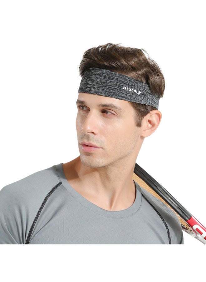 ريكسشي عصابة رأس رياضية للرجال، عريضة لامتصاص العرق للصيف والهواء الطلق وكرة السلة والجري واللياقة البدنية، لفافة رأس عريضة، ربطة شعر - Image 5