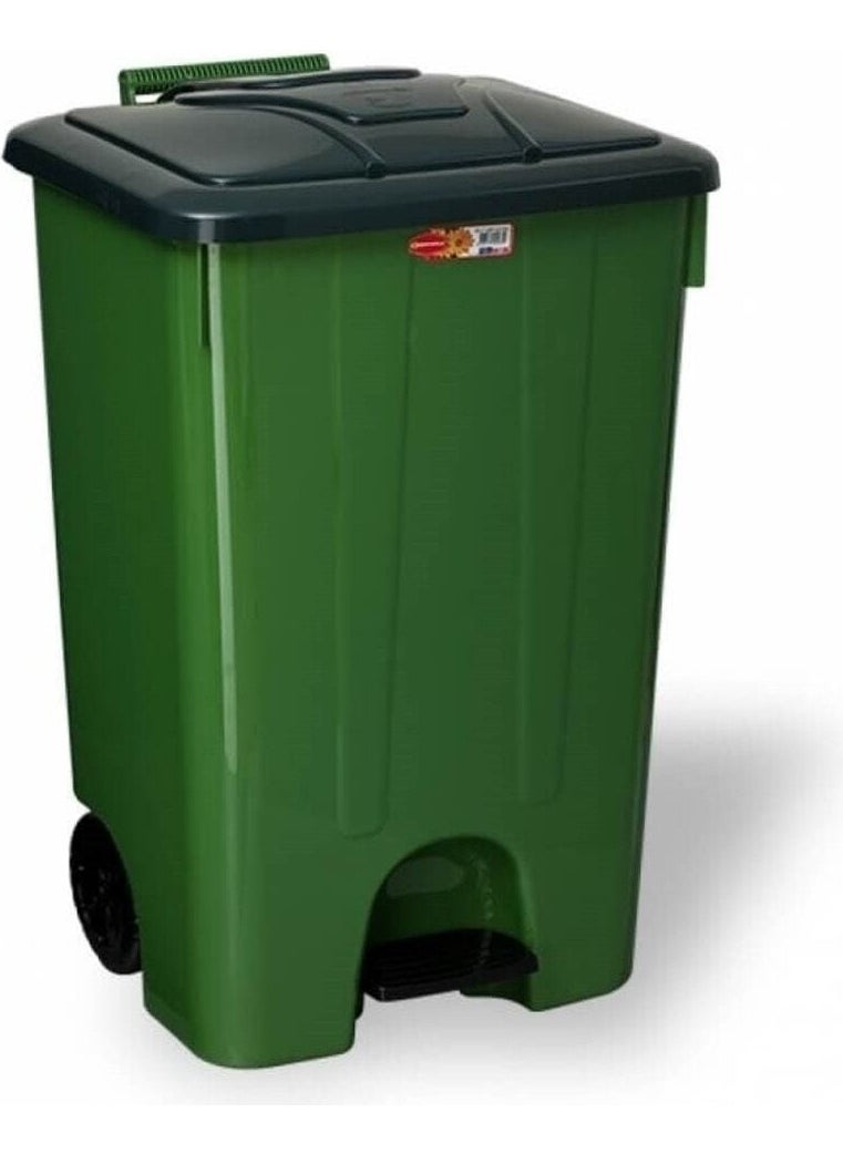 Şenyayla Plastik Şenyayla Plastic Şenyayla Cornered Pedal Green Garbage Bin 85 L 153 Int  - Image 1
