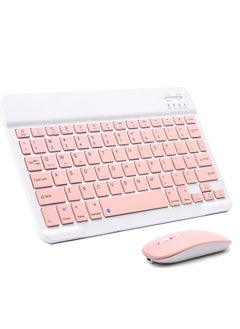 Ultra-Slim Bluetooth Keyboard and Mouse Combo Rechargeable Portable Wireless Keyboard Mouse Set for Apple iPad iPhone iOS 13 and Above Samsung Tablet Phone Smartphone Android Windows