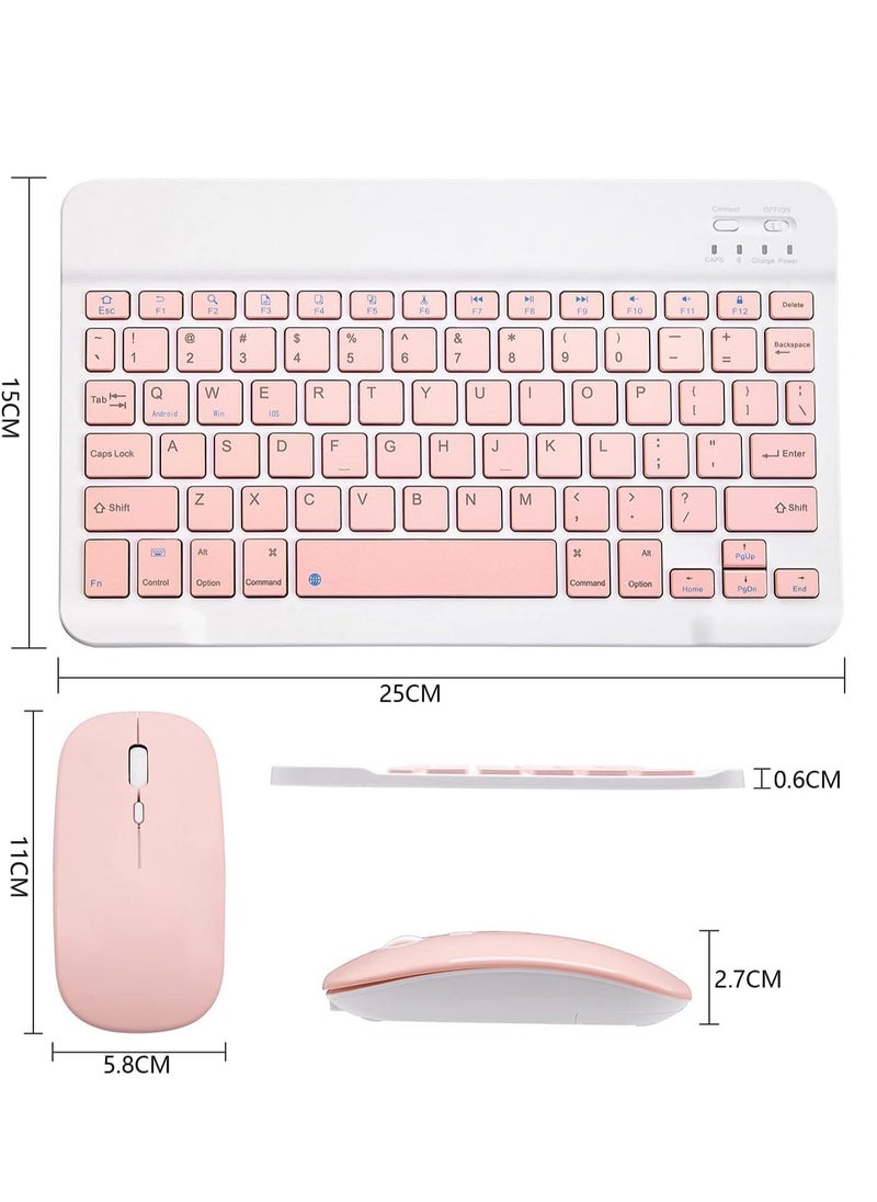 ELTRAZONE - Ultra-Slim Bluetooth Keyboard and Mouse Combo Rechargeable Portable Wireless Keyboard Mouse Set for Apple iPad iPhone iOS 13 and Above Samsung Tablet Phone Smartphone Android Windows - Image 1