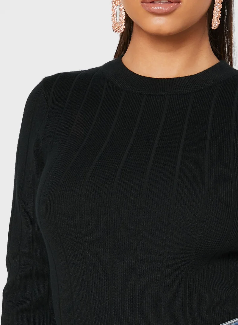 Missguided Tall Crew Neck Cuffed Body