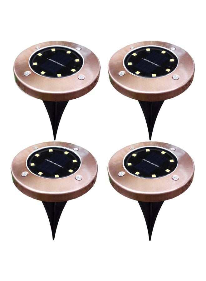 NIBEMINENT 4-Piece LED Solar Under Ground Lawn Lamp Brown - Image 1