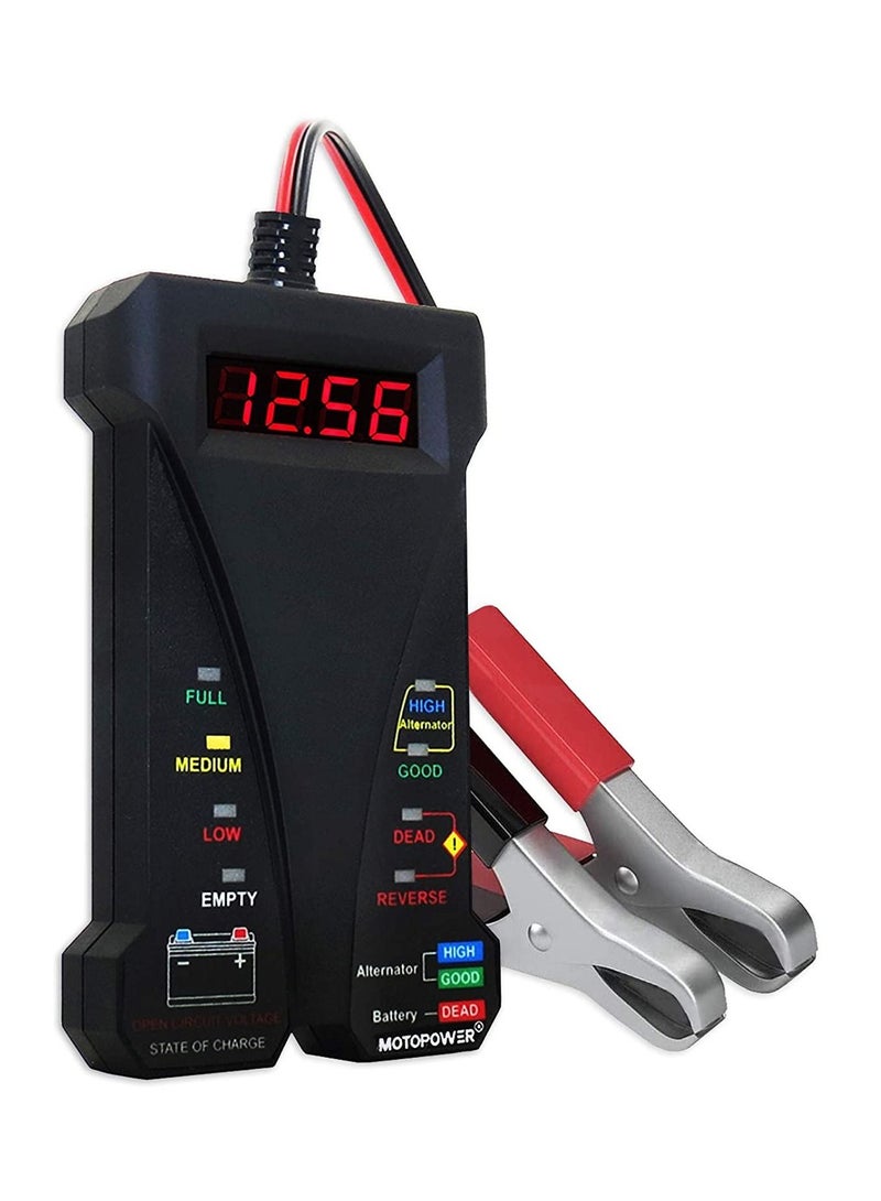 MOTOPOWER 12V Digital Car Battery Test Voltmeter and Charging System Analyzer - Image 1