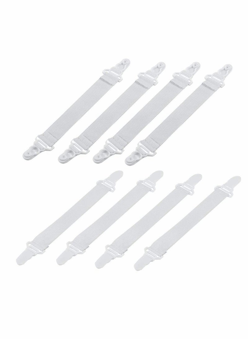 Excefore مشبك ملاءة السرير، ٨ قطع أحزمة قابلة للتعديل حامل الملاءة مرن مشابك - Image 1