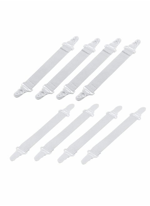 Bed Sheet Clip, 8 Pcs Adjustable Straps Sheet Holder Elastic Fasteners Clips