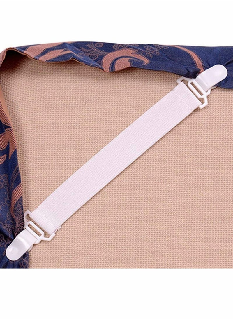 Excefore - Bed Sheet Clip, 8 Pcs Adjustable Straps Sheet Holder Elastic Fasteners Clips - Image 1