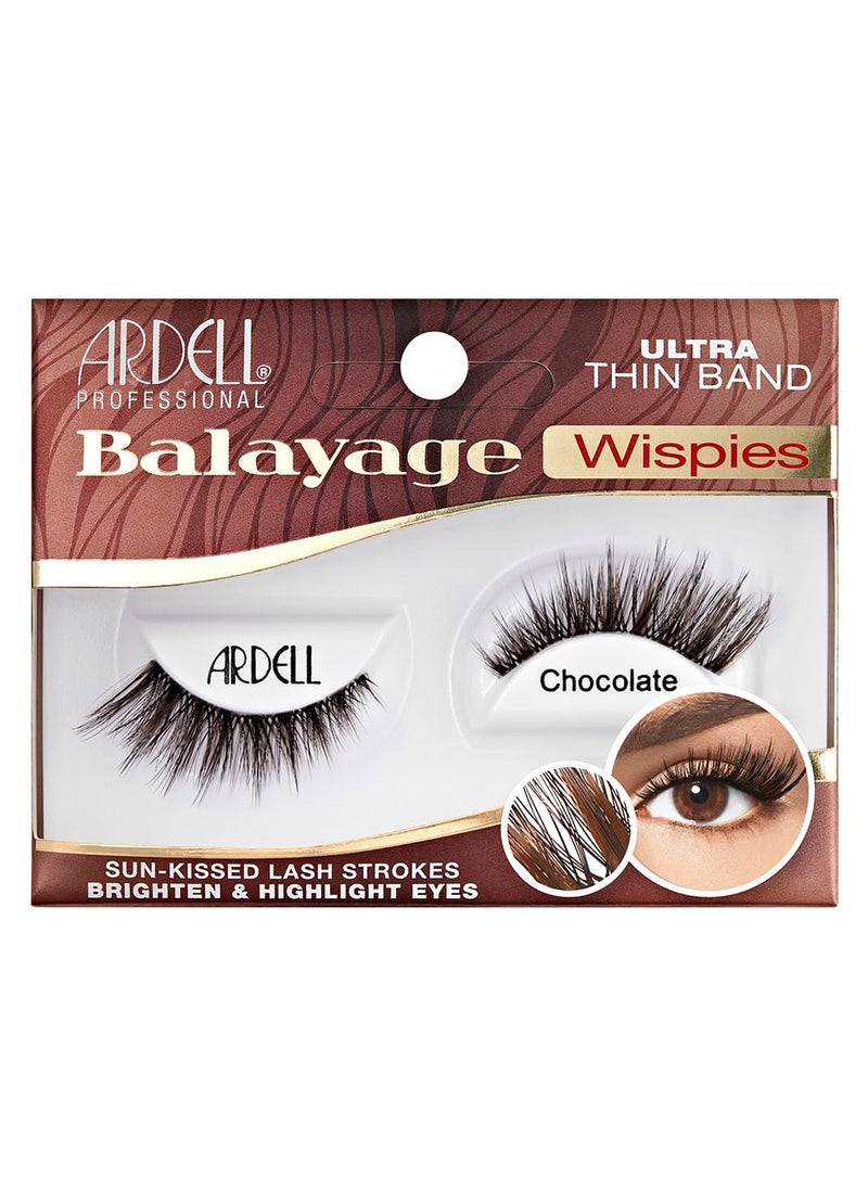 ARDELL - Ardell Balayage Wispies False Eyelashes  Chocolate Full Volume and Definition Natural Wispy Lashes Reusable 1Pair - Image 1