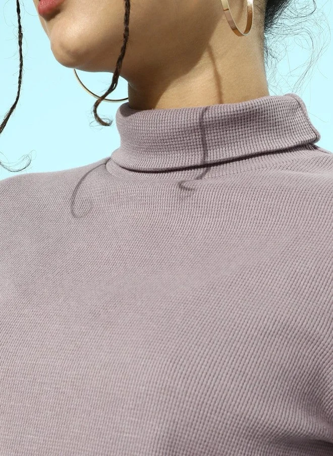 STREET 9  Beautiful Grey Solid Knitted Top for Women for Women | Best Price UAE