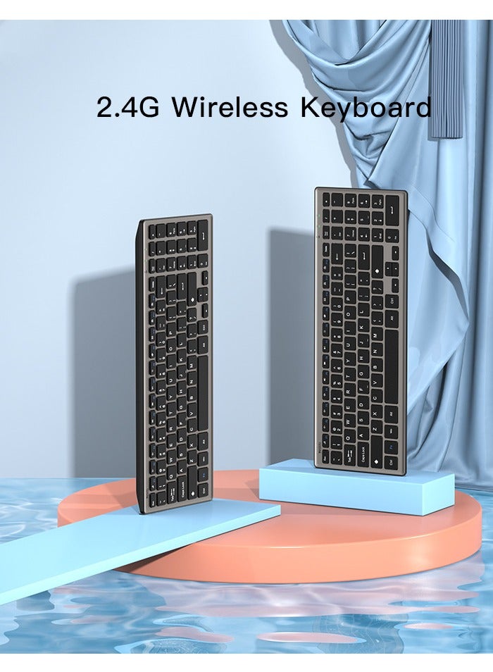 Yesido KB10 2.4GHz Wireless Connected Instrument Sensitive Keyboard For Computer - Grey/Black
