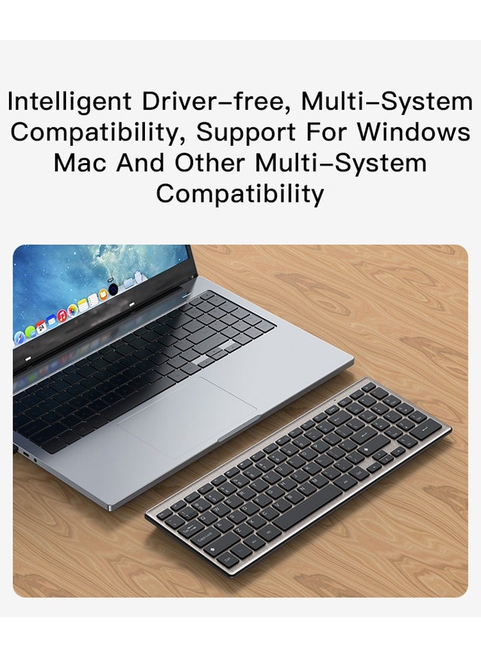 Yesido KB10 2.4GHz Wireless Connected Instrument Sensitive Keyboard For Computer - Grey/Black
