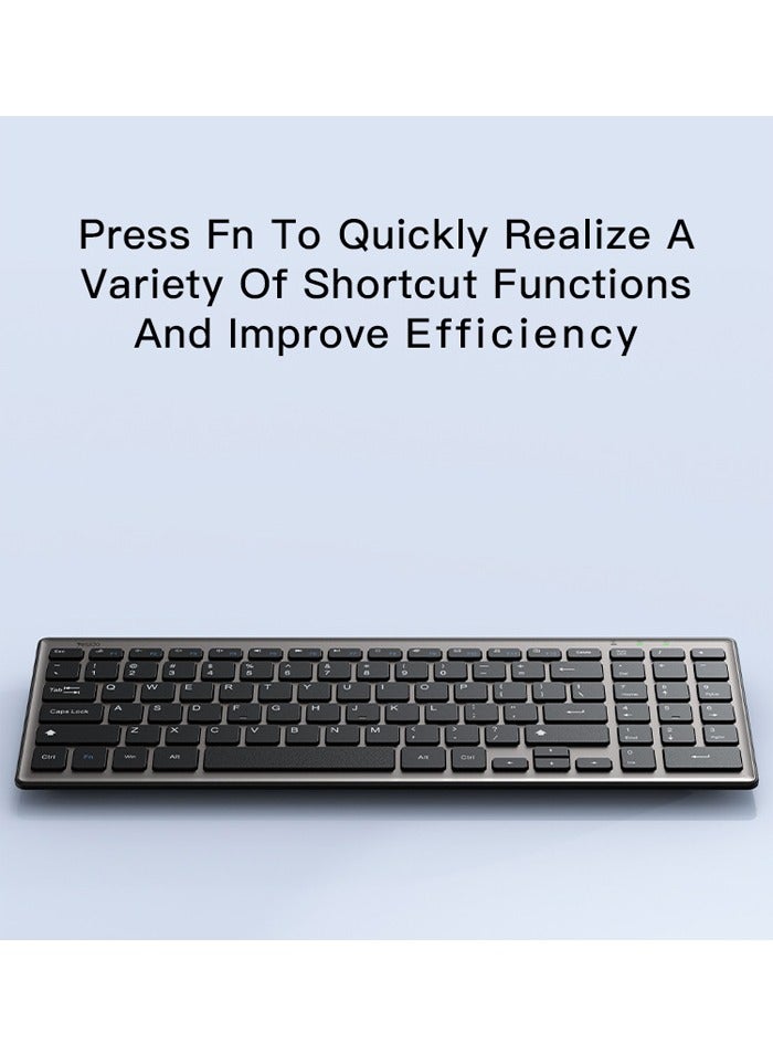 Yesido KB10 2.4GHz Wireless Connected Instrument Sensitive Keyboard For Computer - Grey/Black