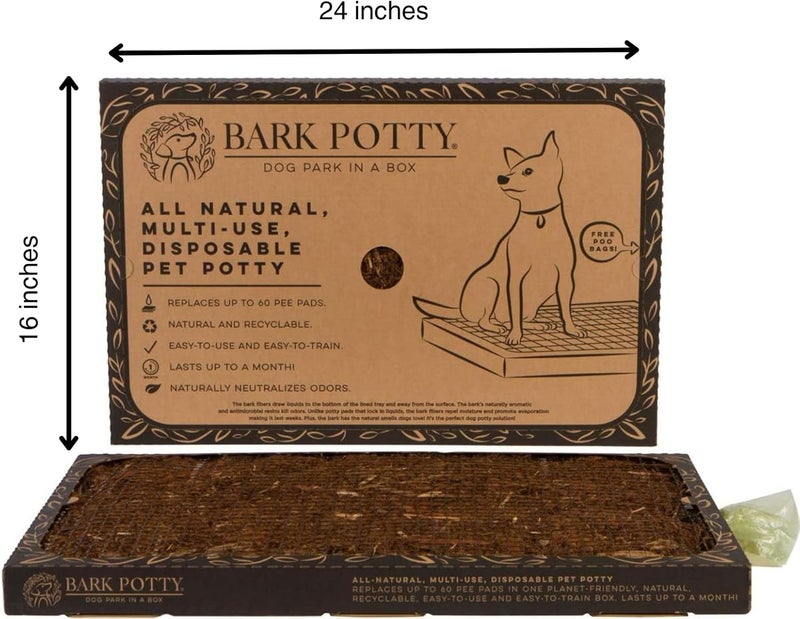 Bark Potty Standard Dog Potty Training Box - Disposable, Long-Lasting Pee Pad Litter Replacement - Leak Resistant, Multi-Use, Odor Neutralizing, Indoor/Outdoor Toilet Tray - Image 2