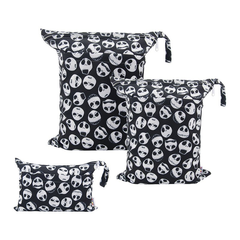 ALVABABY 3pcs Baby Cloth Diaper Wet Dry Bags Waterproof Reusable with Two Zippered Pockets Travel Beach Pool Daycare Soiled Baby Items Yoga Gym Bag for Swimsuits or Wet Clothes 3L-YA132 - Image 1