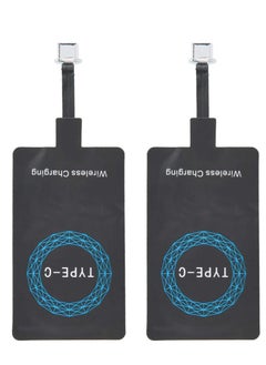 2Pcs Type C Adapter with Fast and Smart Microchip Technology, Magic Tag USB C Wireless Charging Receiver Chip for All Type C Cellphones