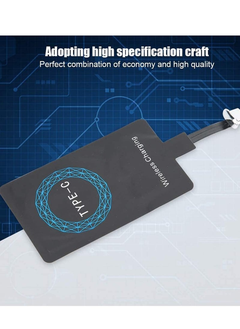 SYOSI - 2Pcs Type C Adapter with Fast and Smart Microchip Technology, Magic Tag USB C Wireless Charging Receiver Chip for All Type C Cellphones - Image 1