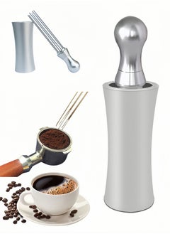 Beauenty WDT Tool - 0.35mm Espresso Distribution Tool, 304 Stainless Steel 6 Installed Needles, Anodized Aluminum Handle with Stand(Silver) - Coffee Stirrer, Tamper Accessories  - Image 1
