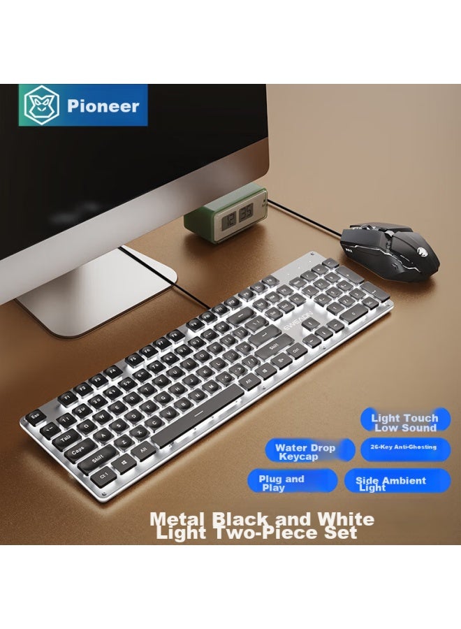 Eweadn Gx710s Mechanical-feel Wired Keyboard, Wireless Office Desktop Computer Laptop Keyboard And Mouse Set, Low-profile Membrane Gaming E-sports Mouse Peripherals - Image 1