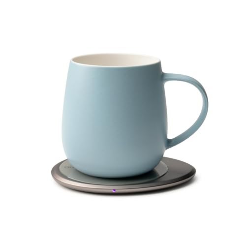 OHOM Ui 3 SelfHeating Mug Set Moonmist Blue 12 fl oz 355 mL Ceramic Coffee Tea Mug Set with Heating Pad - Image 1