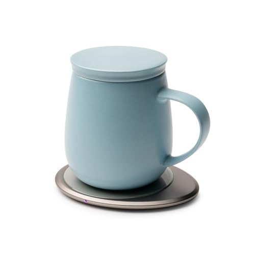 OHOM Ui 3 SelfHeating Mug Set Moonmist Blue 12 fl oz 355 mL Ceramic Coffee Tea Mug Set with Heating Pad - Image 3