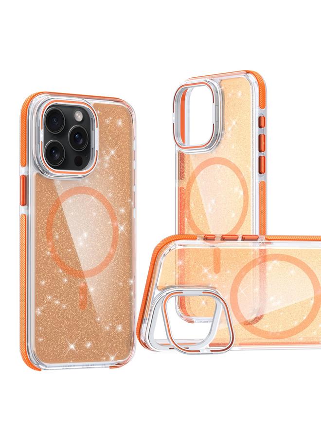 Zaboon Case For iPhone 12 Pro Max Two-color Glitter Powder Lens Holder Magsafe Phone Case - Image 1