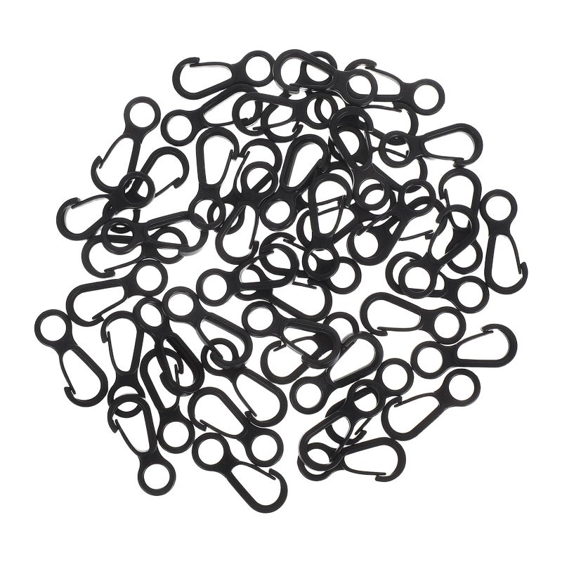 50 Pcs Mini Plastic Carabiner Clips Small Lightweight Outdoor Camping Hooks - Image 2