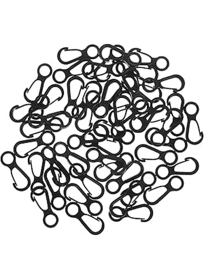 50 Pcs Mini Plastic Carabiner Clips Small Lightweight Outdoor Camping Hooks - Image 1
