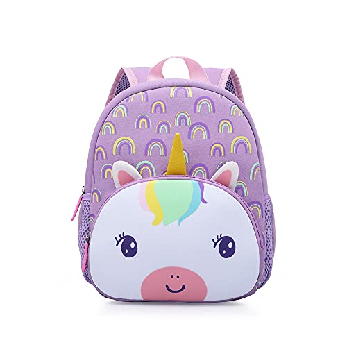 KK CRAFTS Preschool Backpack Toddler Neoprene Animal Schoolbag Lunch backpack for Kids Boys Girls(Rainbow Unicorn) - Image 1