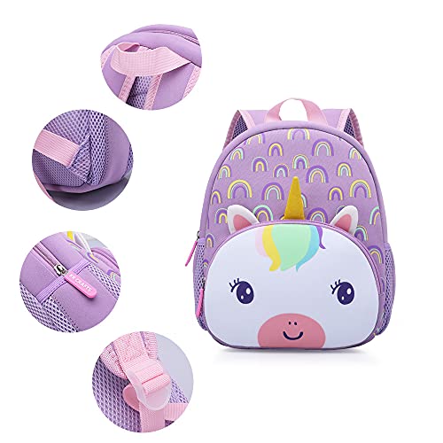 KK CRAFTS Preschool Backpack Toddler Neoprene Animal Schoolbag Lunch backpack for Kids Boys Girls(Rainbow Unicorn) - Image 4