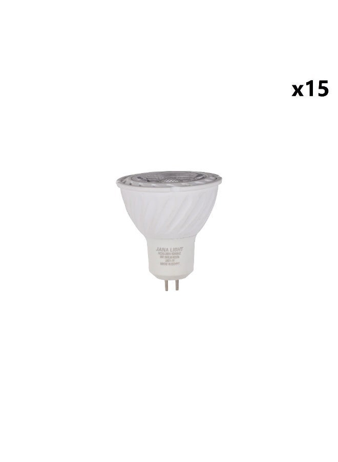 Led spot light lamp 6W white with clear lens quantity 15 - Image 1