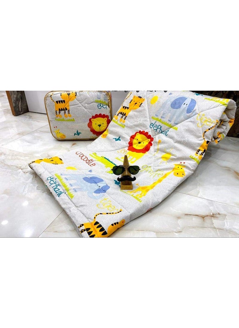 SHAKUMBHARI FAB - SHAKUMBHARI FAB Glace Cotton Ultrasoft Comforter Single Bed Kids FRUFRU Comforter 60X100 inchesPack of 1 Multicolor - Image 1