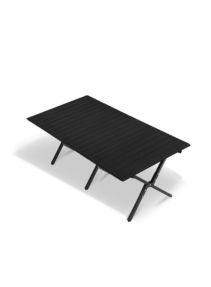 Sharpdo Simple and Portable Carbon Steel Egg Roll Table Folding Table for 6 People, Suitable for Camping, Seaside, and Outdoor Activities 60*120*45CM - Image 1