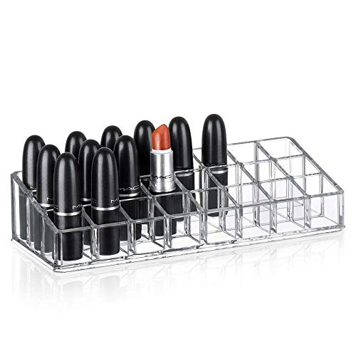 FOMQUAZLI 24 Grid Acrylic Makeup Organizer Desk Multipurpose Makeup Display Stand Makeup Brushes Lipstick Pencil Mascara Brush Hair Combs and Jewelry Storage - Image 3