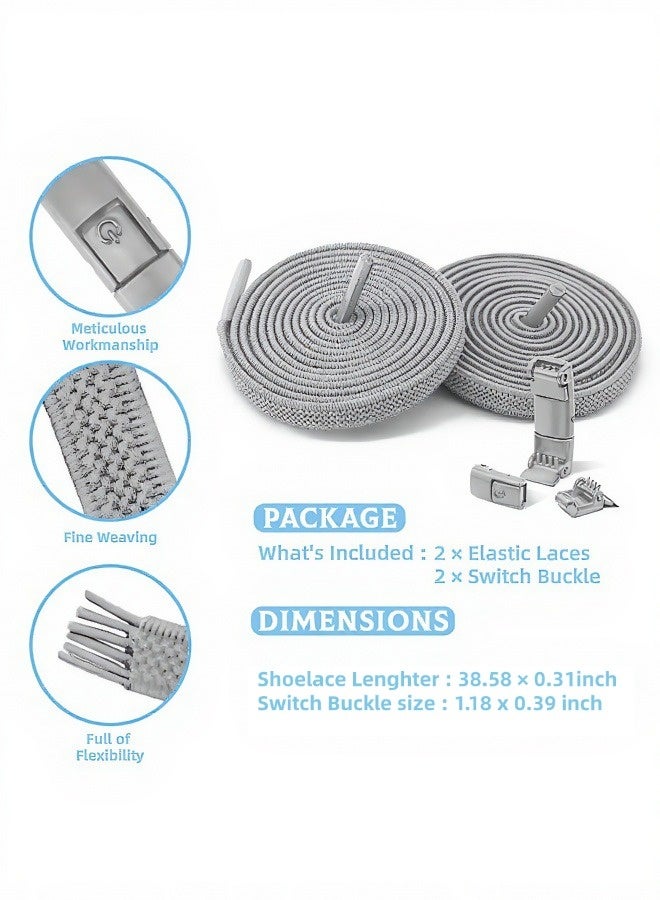 ShebSheb No Tie Elastic Shoelaces for Kids, Adults, Adjustable Tieless Shoe Lace - Image 3