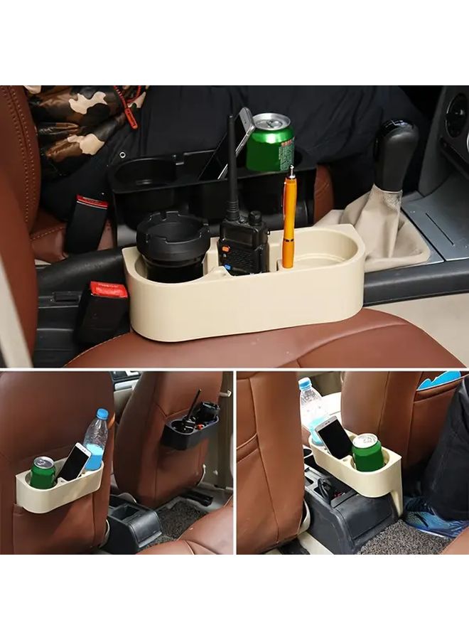 حامل الكأس الأسود للسيارة صندوق تخزين جانب الراكب حامل الهاتف وملء المشروبات سهلة التركيب - Image 4