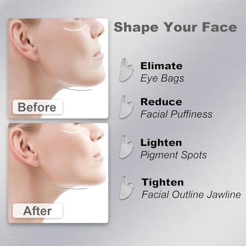 soulvinee Gua Sha STAINLESS STEEL Guasha Board for Facial Skincare, Gua Sha Scraping Handheld Massager Tools for SPA Acupuncture Therapy Trigger Point Treatment (Natural, Small) - Image 4
