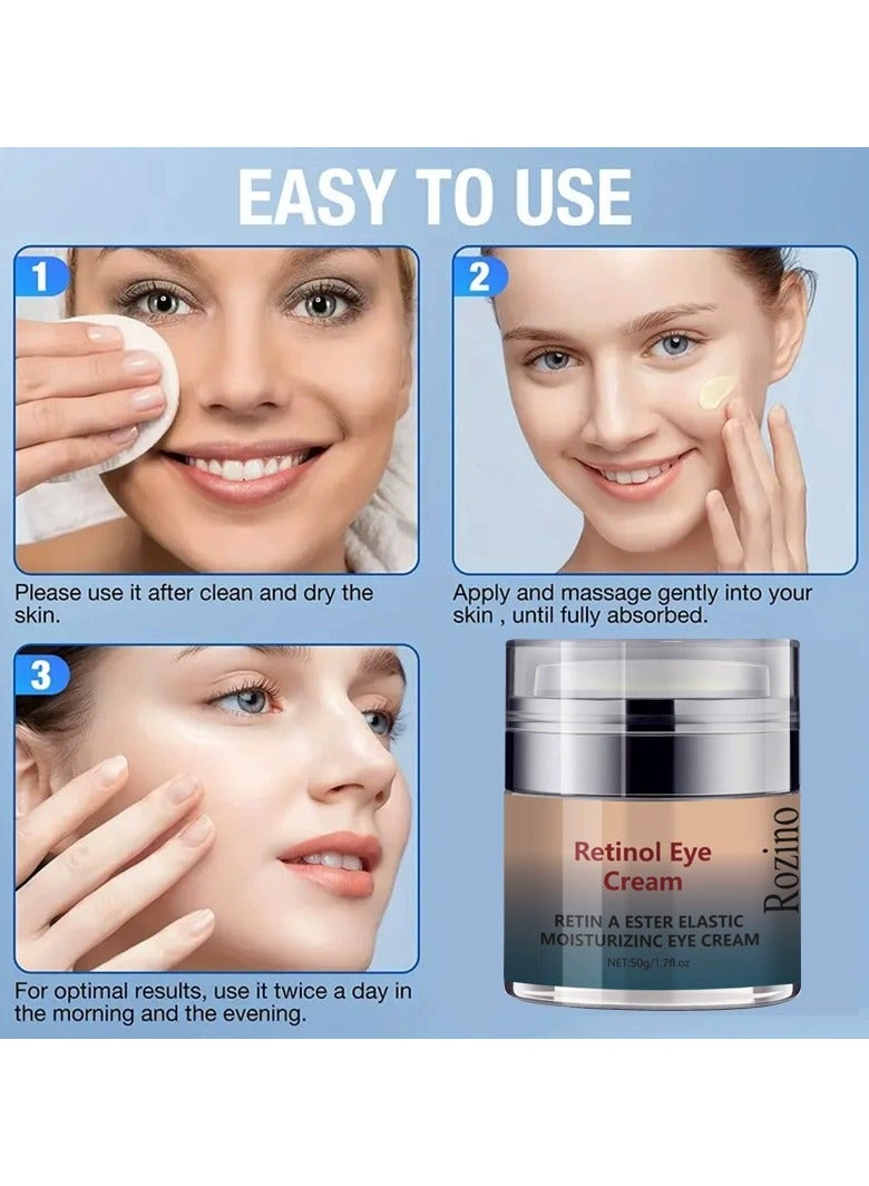 Rozino Multi-effect eye cream for repairing late nights, lightening fine lines, eye bags, dark circles, eye cream, firming eye area essence cream - Image 3