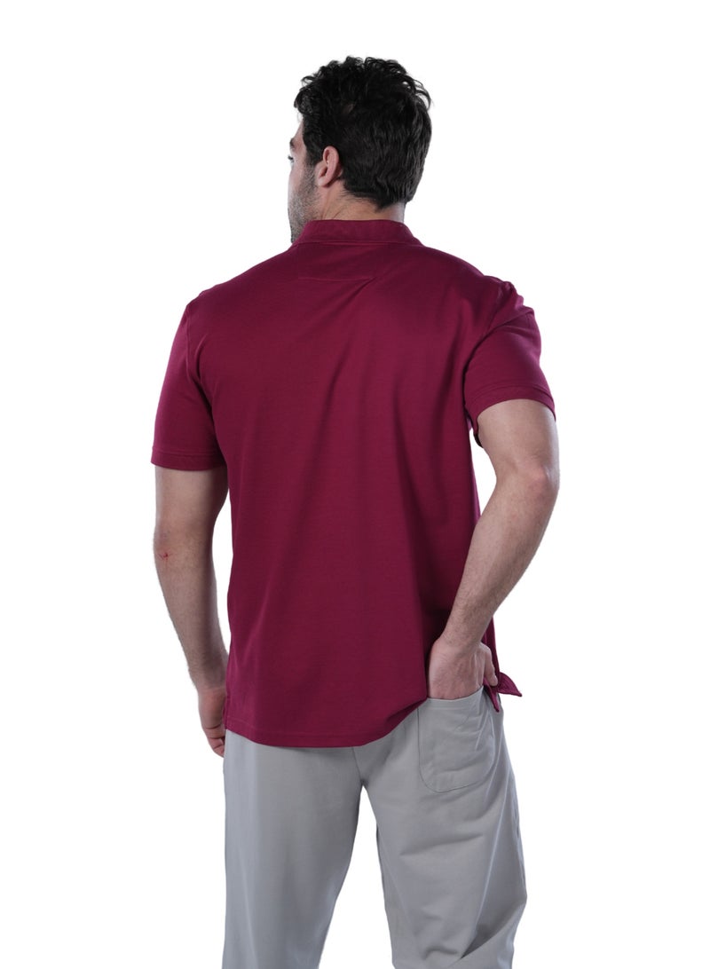 REDCOTTON Classic Fit Polo Shirt - Burgundy  - Image 3