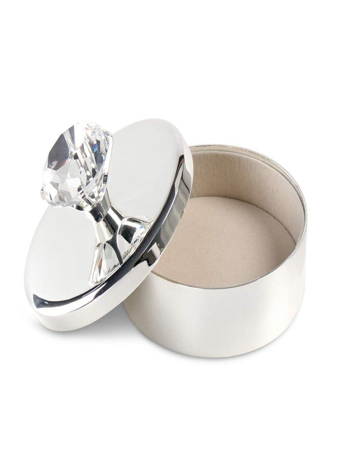 LASODY Diamond Silver Keepsake Box,Jewelry Box For Girls Jewelry Trinket Box Unique Gift For Her Crystal Trinket Box - Image 2
