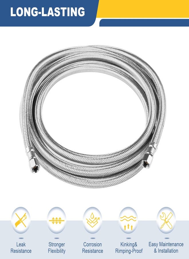 GUOFIS 10 FT Refrigerator Water Line,Stainless Steel Braided Ice Maker Hose with 1/4" Comp X 1/4"Compression Fittings(1PCS,10 Foot)(HOSE001) - Image 4